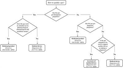 Medicinal products, medical devices, or accessories of medical devices: How to qualify gases for spirometry?